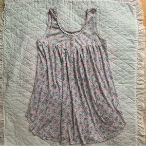 Vintage Vanessa Pastel Floral Nightgown Babydoll Dress Size S